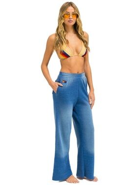 Aviator Nation ESSENTIAL WIDE LEG POCKET SWEATPANTS - FADED WATER | SOLD OUT 💙